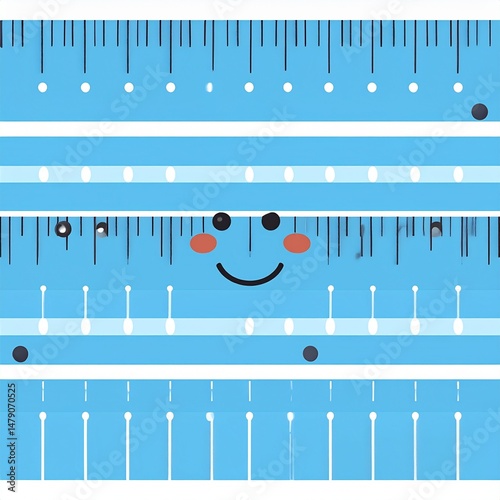 A close-up of a wooden ruler featuring a detailed engraving of a smiling face, showcasing intricate lines and textures, set against a soft, blurred background.