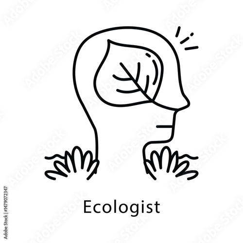 Ecologist Vector Outline Style Icon. Eps 10 file