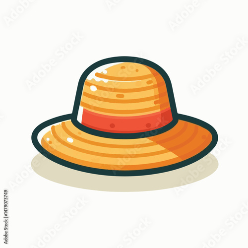 sun, hat, summer, beach, fashion, vector, accessory, female, vacation, vintage, holiday, illustration, cartoon, head, clothing, white, isolated, woman, straw, wear, cap, design, background, travel, ic