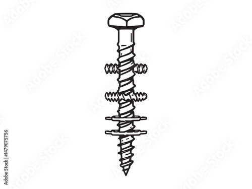 Screws Outline Minimal Icons