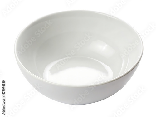 Elegant empty white bowl isolated on white background ideal for food or restaurant settings