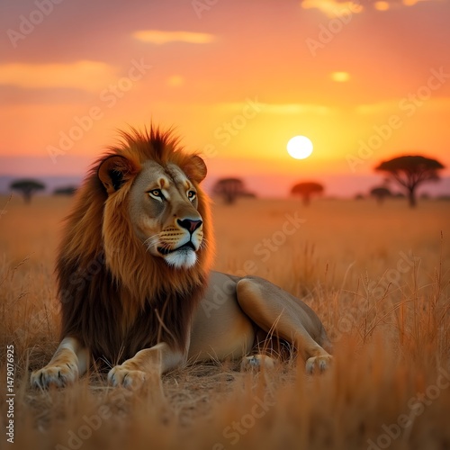 lion in the sun