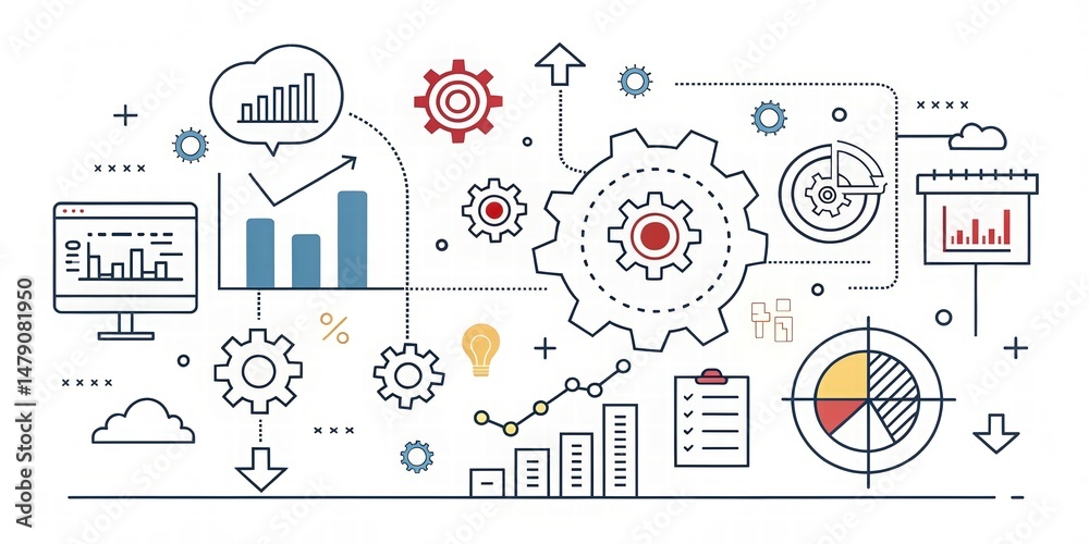 Business Strategy & Data Analysis Infographic - Flat design