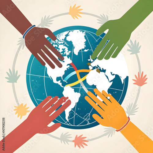 flat international day against drug abuse and illustration