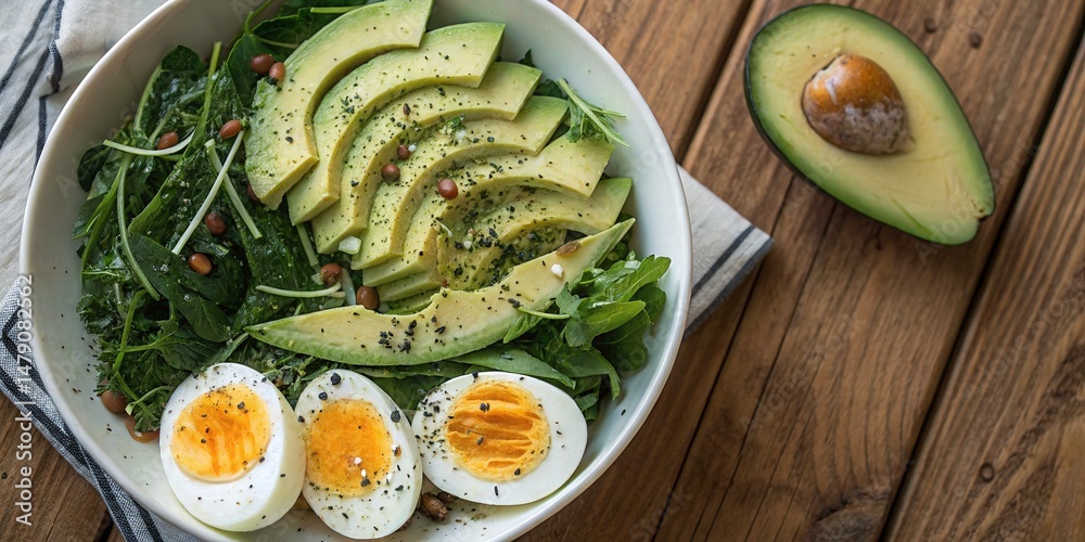 Healthy Avocado & Egg Salad Bowl - Healthy eating