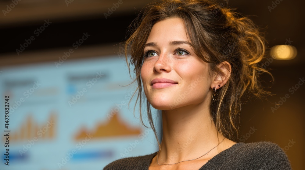 Fototapeta premium Businesswoman presenting insights during analytics review session
