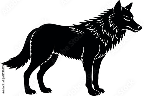 Wolf silhouette vector illustration
