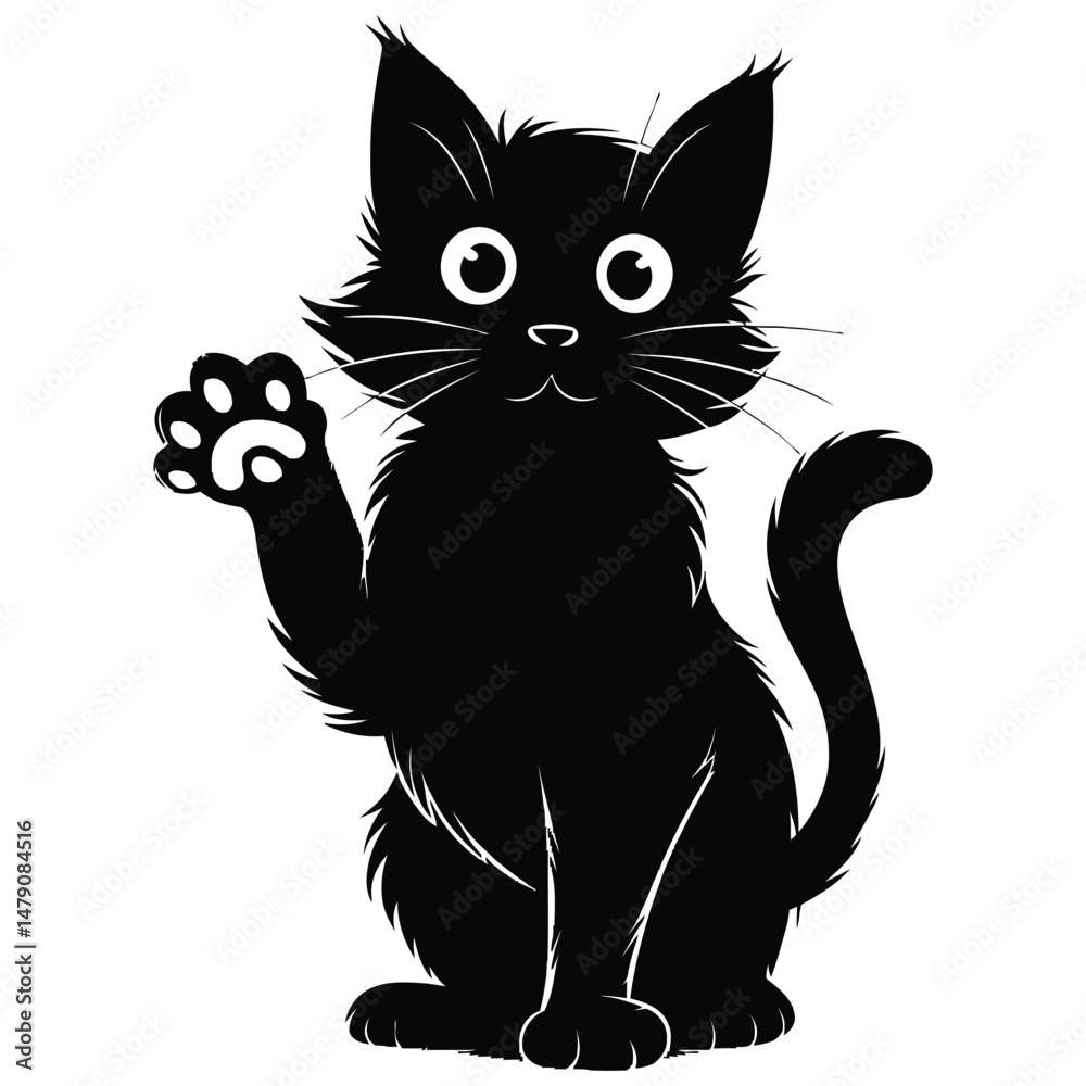 Obraz premium black and white cat