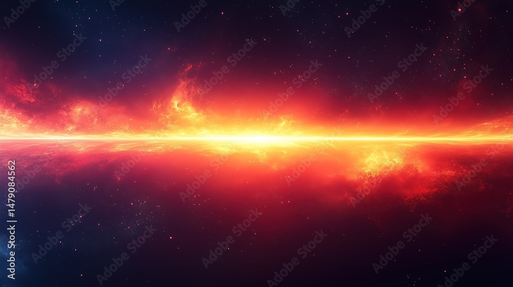 Fototapeta premium Celestial Energy Burst - Photorealistic Supernova Simulation with Nebula Texture