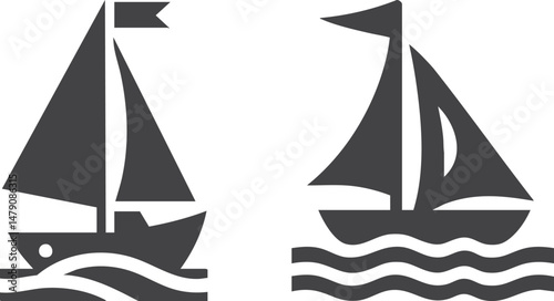 set of sailing ships