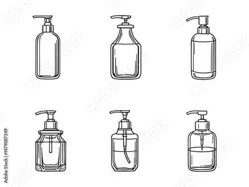 Outline Soap Dispenser Vector Symbols