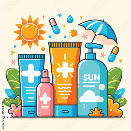 sunscreen, skin, cream, sun, sunblock, lotion, protection, care, summer, tan, vacation, suntan, cosmetic, woman, holiday, beach, body, face, spf, skincare, sunny, health, beauty, sunbathing, travel, p