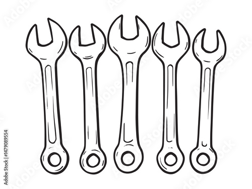Simple Spanner Outline Vector Pack