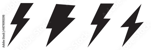 Lightning icon set. electric icon vector. power icon. energy sign