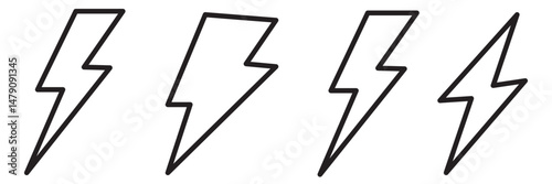Lightning icon set. electric icon vector. power icon. energy sign