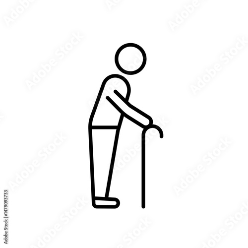 Pension fund line icon vector, with editable stroke, suitable for retirement apps, financial planning visuals, and insurance dashboards