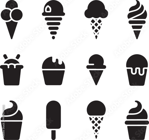 Classic Ice Cream Cone Silhouette Design

Double Scoop Ice Cream Vector Art

Ice Cream Sundae with Cherry Silhouette

Popsicle and Ice Cream Bar Vector Scene

Cute Ice Cream Character Silhouette