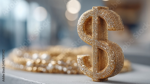 Golden Dollar Symbol: Exqui...