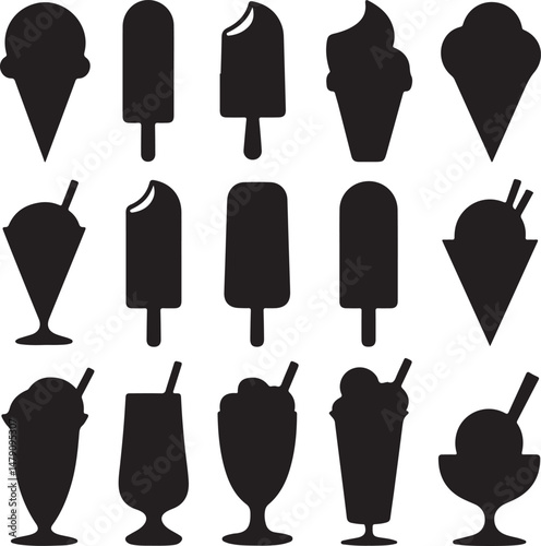 Classic Ice Cream Cone Silhouette Design

Double Scoop Ice Cream Vector Art

Ice Cream Sundae with Cherry Silhouette

Popsicle and Ice Cream Bar Vector Scene

Cute Ice Cream Character Silhouette