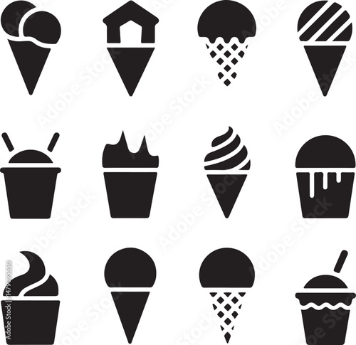 Classic Ice Cream Cone Silhouette Design

Double Scoop Ice Cream Vector Art

Ice Cream Sundae with Cherry Silhouette

Popsicle and Ice Cream Bar Vector Scene

Cute Ice Cream Character Silhouette