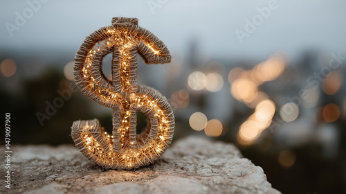 Shimmering Dollar Sign in T...