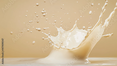 splash of soy milk captured mid-air dynamic activity