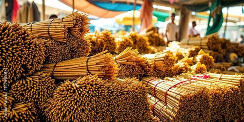 Sugar Cane Sticks Bundles at Banos Market