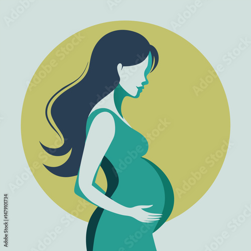 Elegant Silhouette Of Expecting Mother
