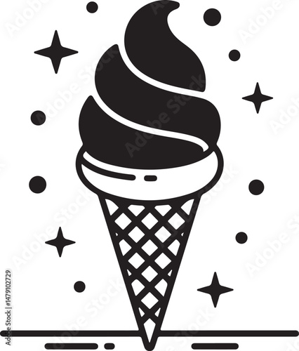 Classic Ice Cream Cone Silhouette Design

Double Scoop Ice Cream Vector Art

Ice Cream Sundae with Cherry Silhouette

Popsicle and Ice Cream Bar Vector Scene

Cute Ice Cream Character Silhouette