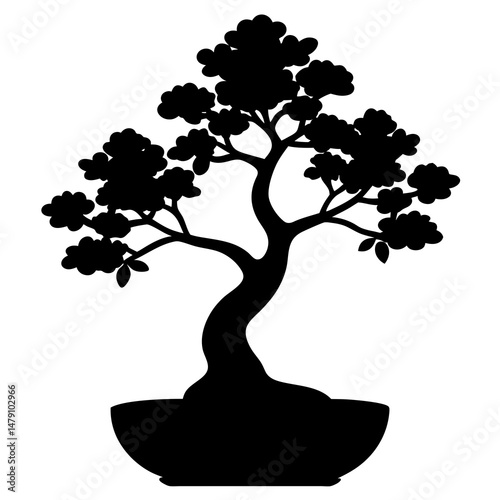Bonsai tree vector silhouette