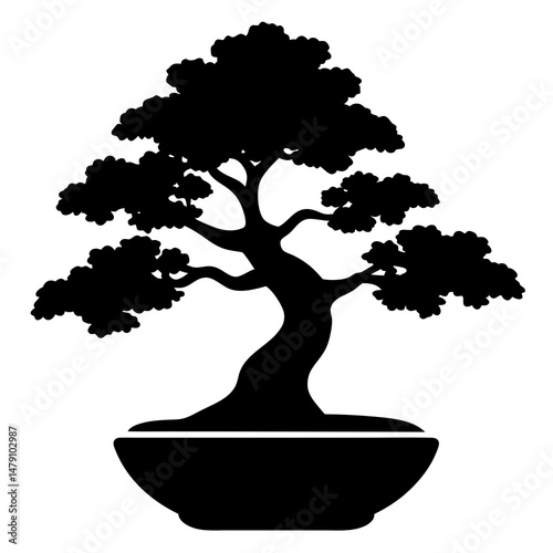 Bonsai tree vector silhouette