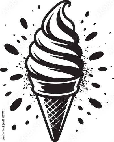 Classic Ice Cream Cone Silhouette Design

Double Scoop Ice Cream Vector Art

Ice Cream Sundae with Cherry Silhouette

Popsicle and Ice Cream Bar Vector Scene

Cute Ice Cream Character Silhouette