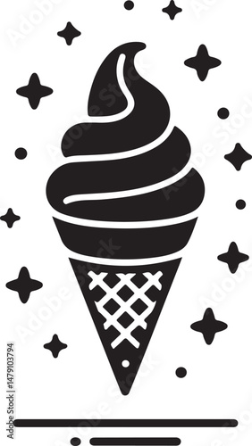 Classic Ice Cream Cone Silhouette Design

Double Scoop Ice Cream Vector Art

Ice Cream Sundae with Cherry Silhouette

Popsicle and Ice Cream Bar Vector Scene

Cute Ice Cream Character Silhouette