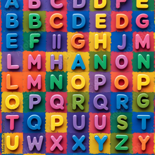 English alphabets in many colors
