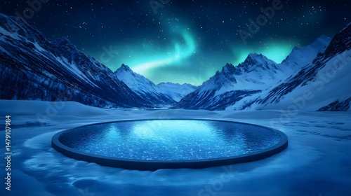 snowy mountain landscape photo