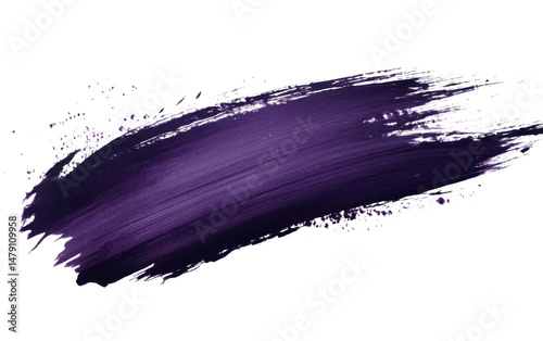 Purple brush stroke on a white background