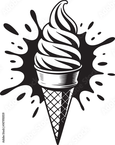 Classic Ice Cream Cone Silhouette Design

Double Scoop Ice Cream Vector Art

Ice Cream Sundae with Cherry Silhouette

Popsicle and Ice Cream Bar Vector Scene

Cute Ice Cream Character Silhouette
