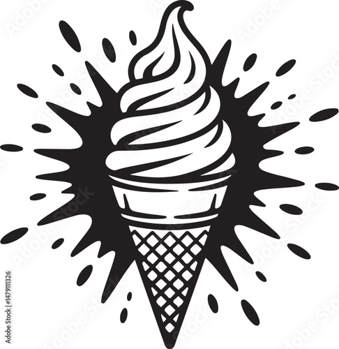 Classic Ice Cream Cone Silhouette Design

Double Scoop Ice Cream Vector Art

Ice Cream Sundae with Cherry Silhouette

Popsicle and Ice Cream Bar Vector Scene

Cute Ice Cream Character Silhouette