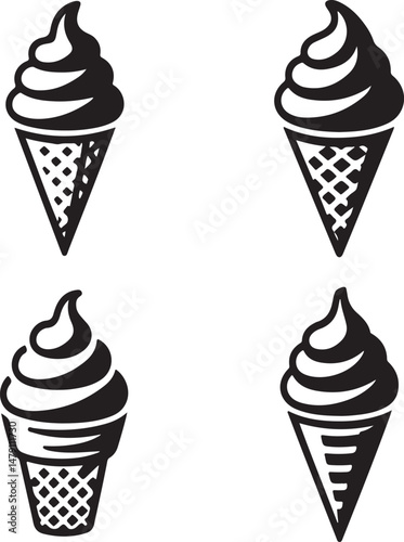 Classic Ice Cream Cone Silhouette Design

Double Scoop Ice Cream Vector Art

Ice Cream Sundae with Cherry Silhouette

Popsicle and Ice Cream Bar Vector Scene

Cute Ice Cream Character Silhouette