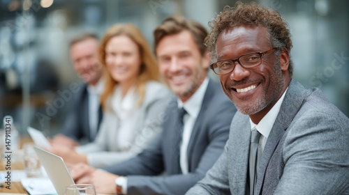 Diverse professionals from various industries engaging in a collaborative meeting at a sleek office space.