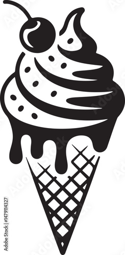 Classic Ice Cream Cone Silhouette Design

Double Scoop Ice Cream Vector Art

Ice Cream Sundae with Cherry Silhouette

Popsicle and Ice Cream Bar Vector Scene

Cute Ice Cream Character Silhouette