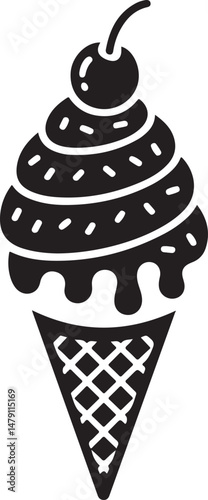 Classic Ice Cream Cone Silhouette Design

Double Scoop Ice Cream Vector Art

Ice Cream Sundae with Cherry Silhouette

Popsicle and Ice Cream Bar Vector Scene

Cute Ice Cream Character Silhouette