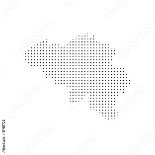 belgium dotted halftone map vector illustration. belgium geographic map on a white background for banner, website, infographic, education