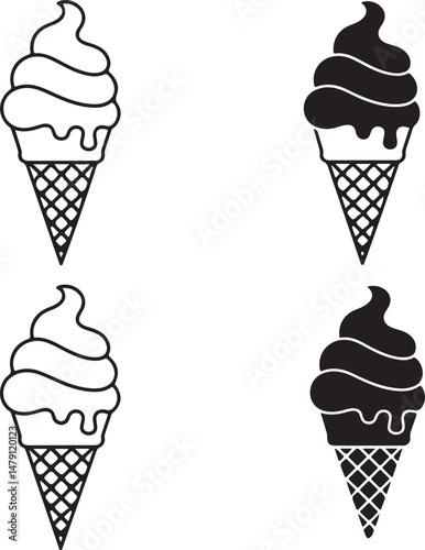 Classic Ice Cream Cone Silhouette Design

Double Scoop Ice Cream Vector Art

Ice Cream Sundae with Cherry Silhouette

Popsicle and Ice Cream Bar Vector Scene

Cute Ice Cream Character Silhouette