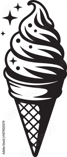 Classic Ice Cream Cone Silhouette Design

Double Scoop Ice Cream Vector Art

Ice Cream Sundae with Cherry Silhouette

Popsicle and Ice Cream Bar Vector Scene

Cute Ice Cream Character Silhouette