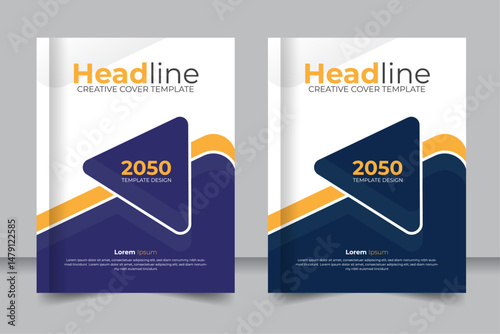 Vector Business Book Cover with Clean and Modern Layout, Minimalist Corporate Branding Book Cover Design
