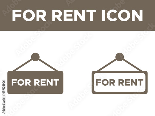 for rent Icon Set,  for rent Solid and line icon.
