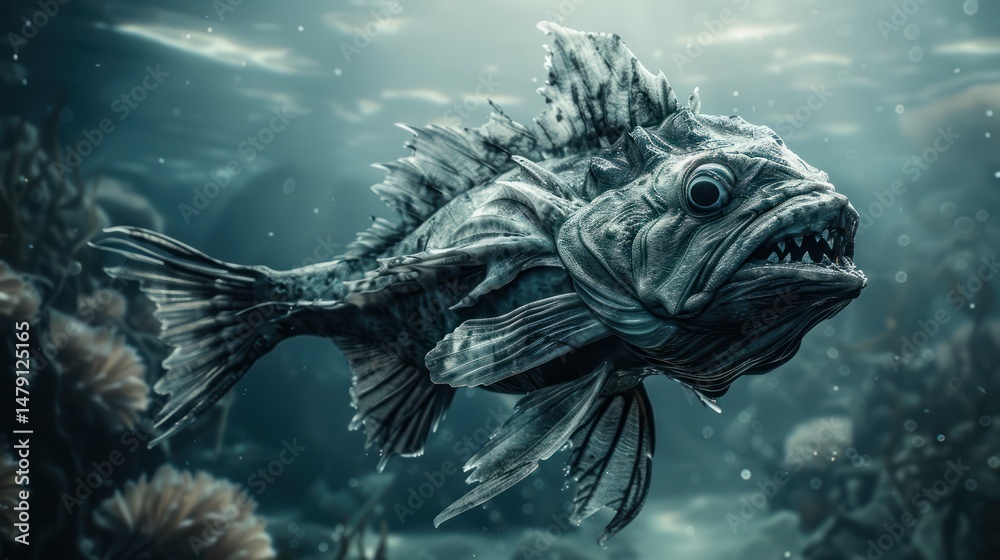 Obraz premium Underwater monstrous fish