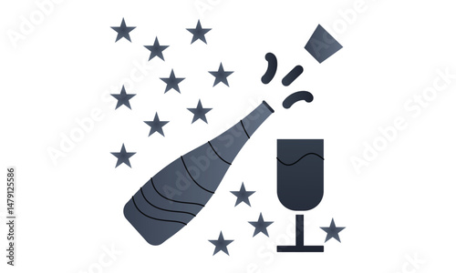 Champagne Alcoholic drink bottle   icon