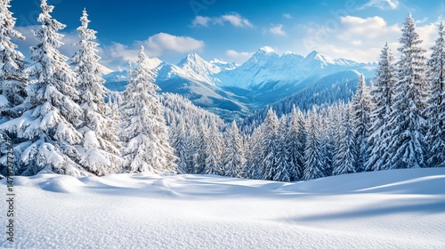 Snowy mountain landscape (1)
